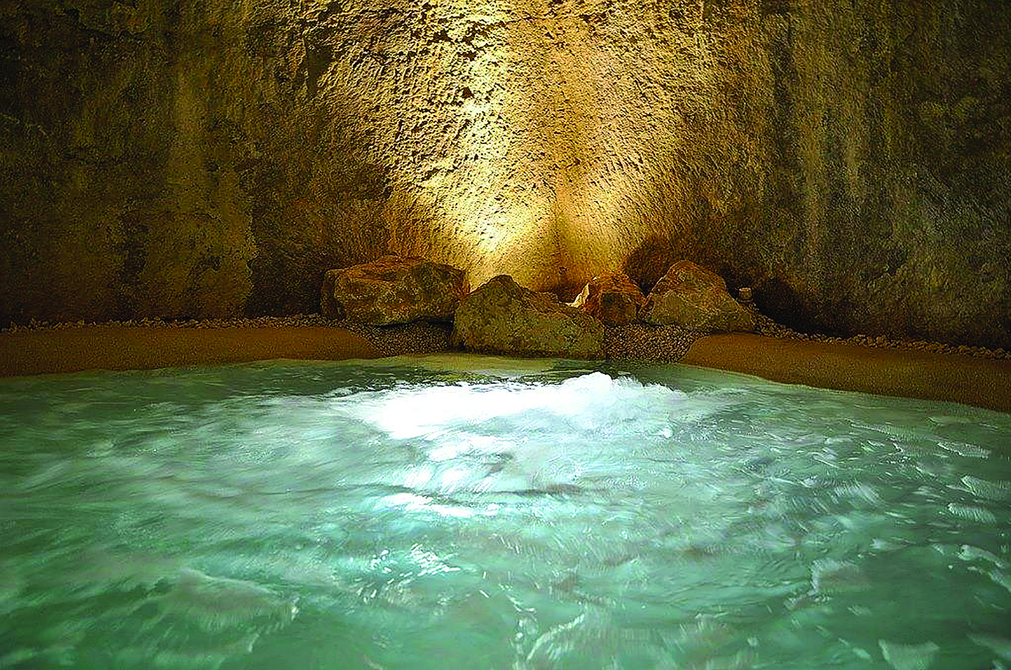 grotte spa en matériaux naturels